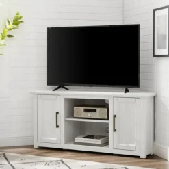Rustic White Katy-Corner Tv Stand-Kirkland's Home Hot