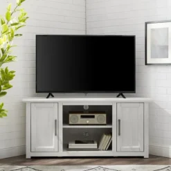 Rustic White Katy-Corner Tv Stand-Kirkland's Home Hot