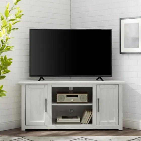 Rustic White Katy-Corner Tv Stand-Kirkland's Home Hot