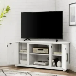 Rustic White Katy-Corner Tv Stand-Kirkland's Home Hot