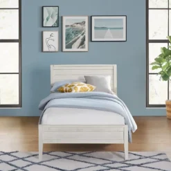Rustic White Pine Panel Twin Bed Frame-Kirkland's Home Fashion