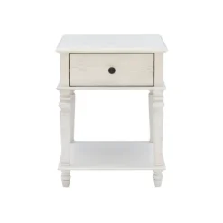 Rustic White Turned Legs Accent Table-Kirkland's Home Fashion