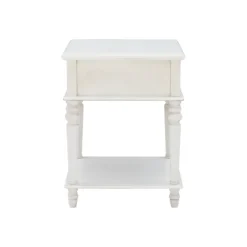 Rustic White Turned Legs Accent Table-Kirkland's Home Fashion