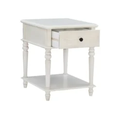Rustic White Turned Legs Accent Table-Kirkland's Home Fashion