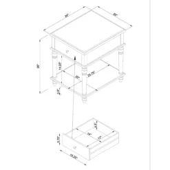 Rustic White Turned Legs Accent Table-Kirkland's Home Fashion
