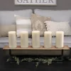 Rustic Wood Candle Runner With Metal Stand-Kirkland's Home New