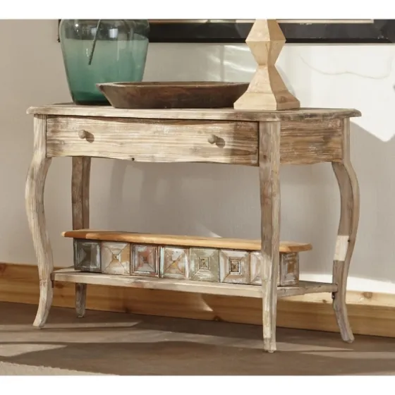 Rustic Wood Curved Console Table-Kirkland's Home Shop