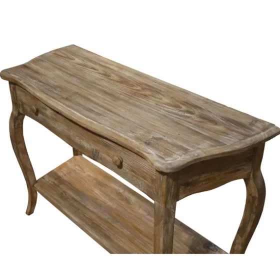 Rustic Wood Curved Console Table-Kirkland's Home Shop
