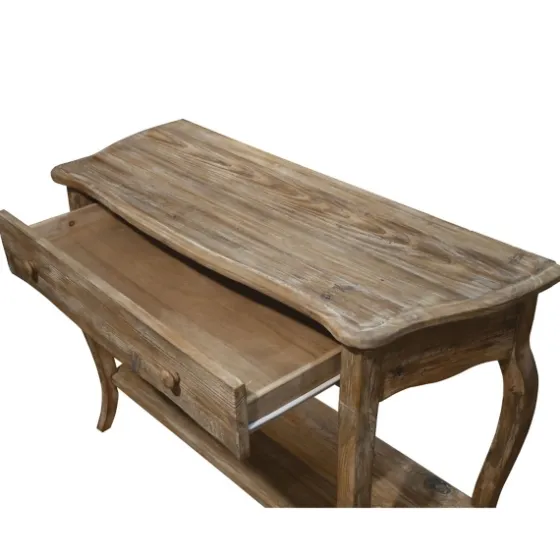 Rustic Wood Curved Console Table-Kirkland's Home Shop