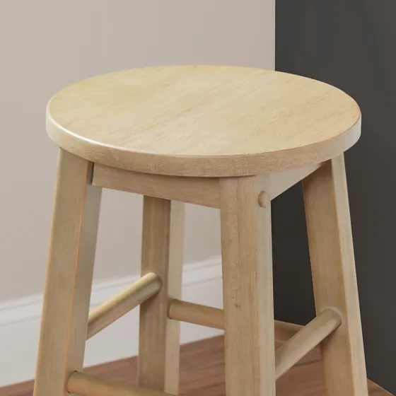 Rustic Wood Pub Classic Backless Bar Stool-Kirkland's Home New