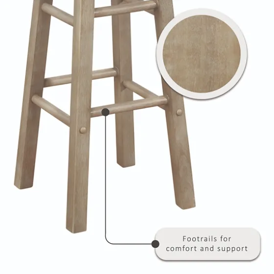 Rustic Wood Pub Classic Backless Bar Stool-Kirkland's Home New