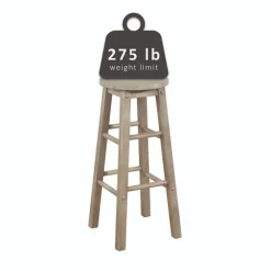Rustic Wood Pub Classic Backless Bar Stool-Kirkland's Home New