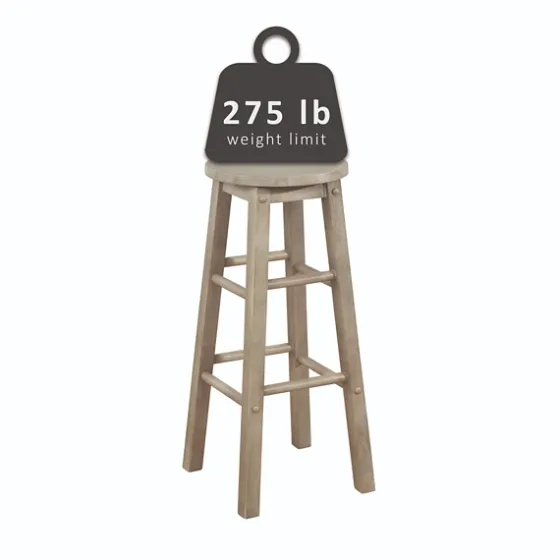 Rustic Wood Pub Classic Backless Bar Stool-Kirkland's Home New