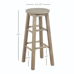 Rustic Wood Pub Classic Backless Bar Stool-Kirkland's Home New