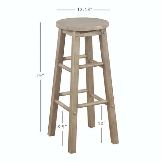 Rustic Wood Pub Classic Backless Bar Stool-Kirkland's Home New