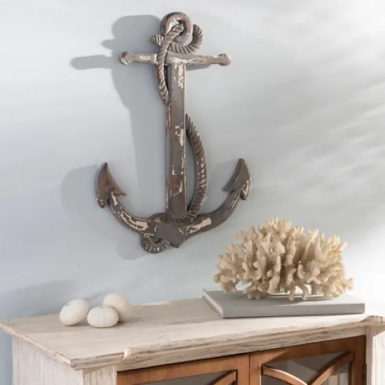 Rustic Wooden Anchor Plaque-Kirkland's Home Flash Sale
