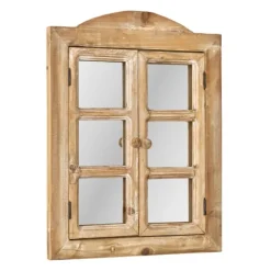 Rustic Wooden Dual Window Shutter Wall Mirror-Kirkland's Home Sale