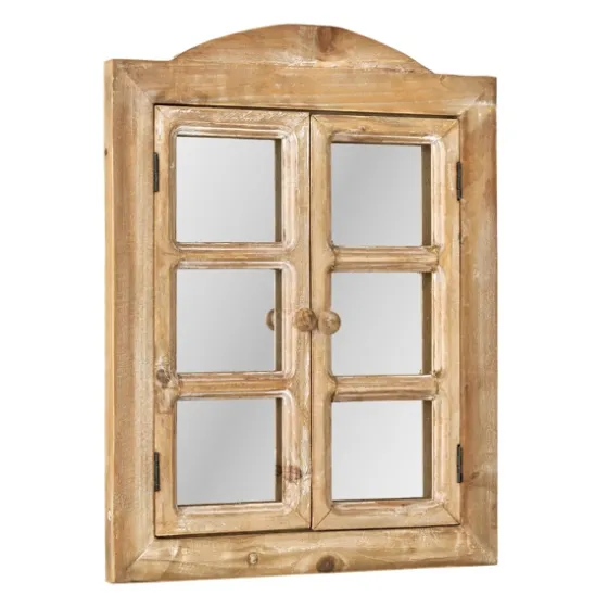 Rustic Wooden Dual Window Shutter Wall Mirror-Kirkland's Home Sale