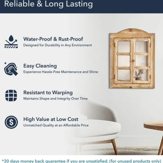 Rustic Wooden Dual Window Shutter Wall Mirror-Kirkland's Home Sale