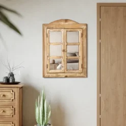 Rustic Wooden Dual Window Shutter Wall Mirror-Kirkland's Home Sale