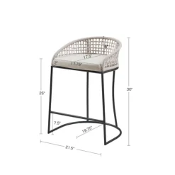 Rustic Woven Rope Back Counter Stool-Kirkland's Home Fashion