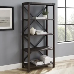 Sable Wood X-Frame Classic Bookcase-Kirkland's Home Fashion