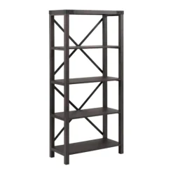 Sable Wood X-Frame Classic Bookcase-Kirkland's Home Fashion