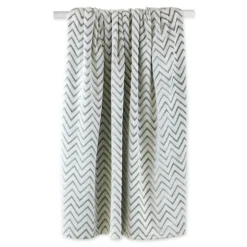 Sage Chevron Plush Throw-Kirkland's Home Fashion