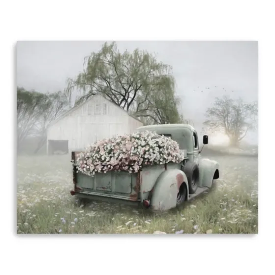 Sage Flower Truck Canvas Art Print, 30X24 In.-Kirkland's Home Sale
