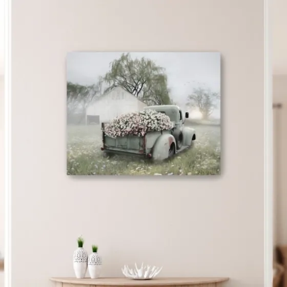 Sage Flower Truck Canvas Art Print, 30X24 In.-Kirkland's Home Sale