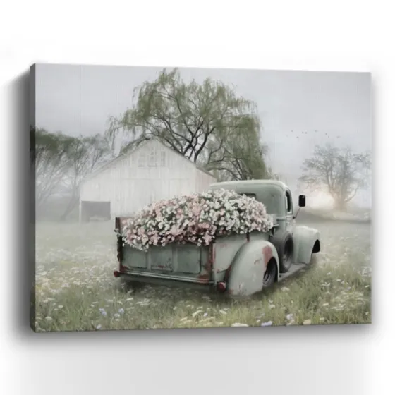 Sage Flower Truck Canvas Art Print, 30X24 In.-Kirkland's Home Sale