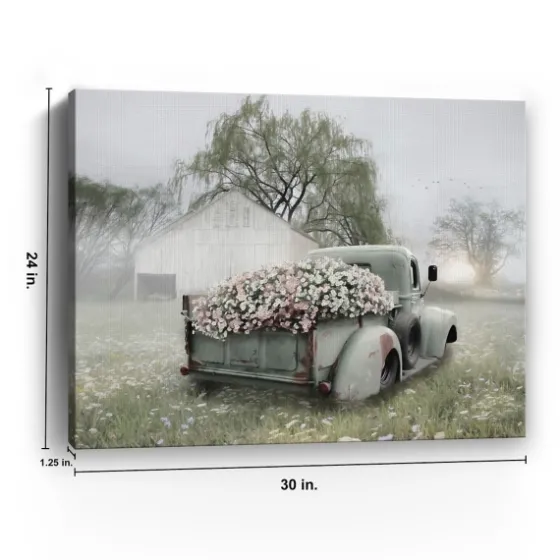 Sage Flower Truck Canvas Art Print, 30X24 In.-Kirkland's Home Sale