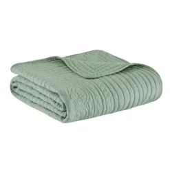 Sage Oversized Quilted Scalloped Edge Throw-Kirkland's Home New