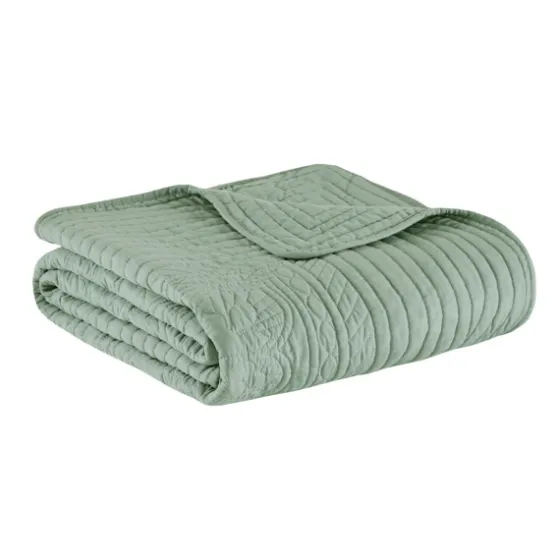 Sage Oversized Quilted Scalloped Edge Throw-Kirkland's Home New