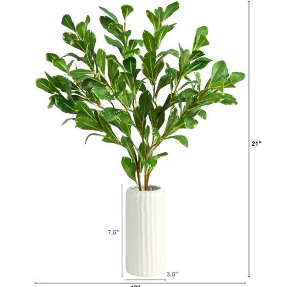 Salal Shrub In Oblong Ribbed Vase, 21 In.-Kirkland's Home Hot