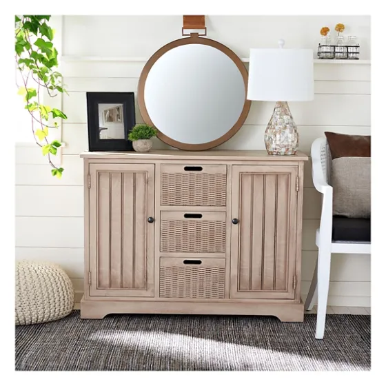 Sand Cabinet With Natural Woven Baskets-Kirkland's Home Online