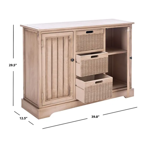 Sand Cabinet With Natural Woven Baskets-Kirkland's Home Online