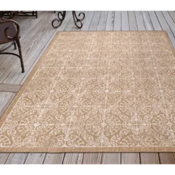 Sand Embellished Scroll Indoor/Outdoor Rug, 6X9-Kirkland's Home Outlet