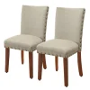 Sand Nailhead Parsons Dining Chairs, Set Of 2-Kirkland's Home Clearance