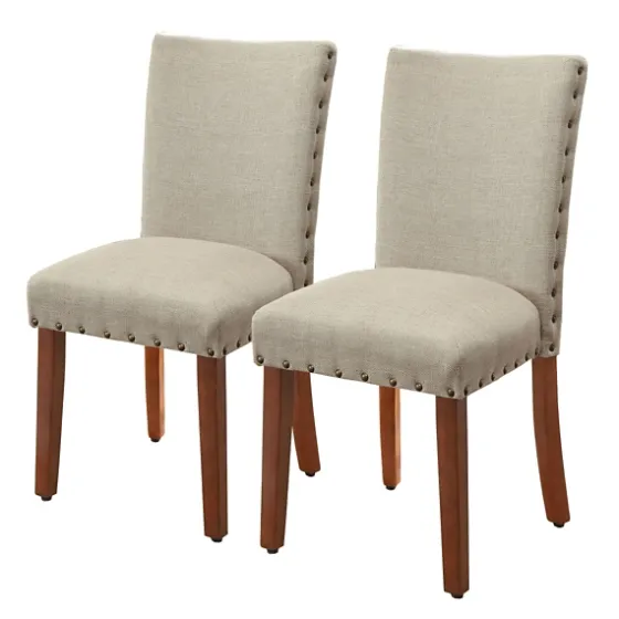Sand Nailhead Parsons Dining Chairs, Set Of 2-Kirkland's Home Clearance