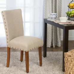 Sand Nailhead Parsons Dining Chairs, Set Of 2-Kirkland's Home Clearance