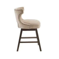 Sandy Beige Curve Back Swivel Counter Stool-Kirkland's Home Outlet