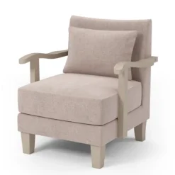 Sandy Beige Curved Arms Accent Chair-Kirkland's Home Online