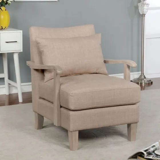 Sandy Beige Curved Arms Accent Chair-Kirkland's Home Online