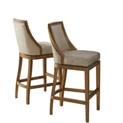 Sandy Beige Swivel 2-Pc. Square Bar Stool Set-Kirkland's Home Flash Sale