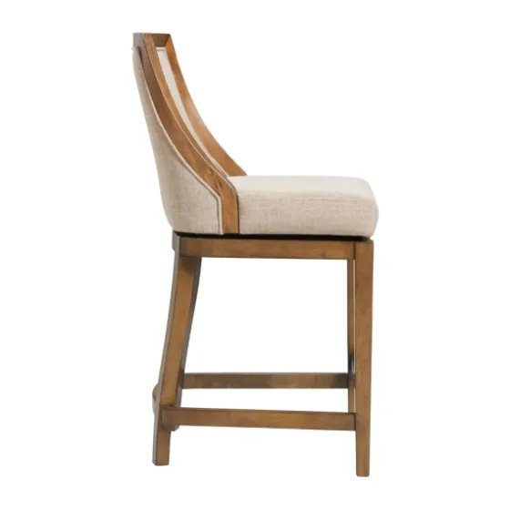 Sandy Beige Swivel 2-Pc. Square Counter Stool Set-Kirkland's Home Fashion