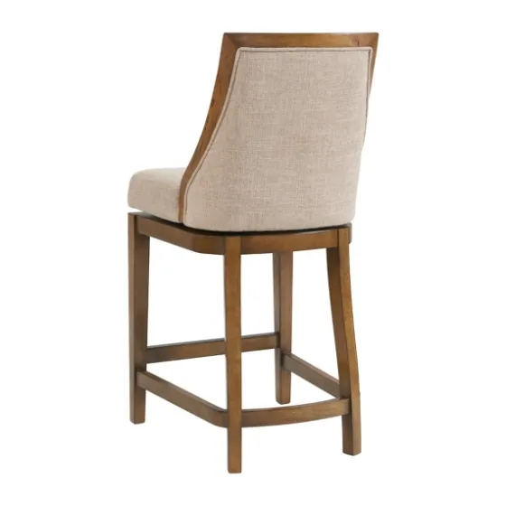 Sandy Beige Swivel 2-Pc. Square Counter Stool Set-Kirkland's Home Fashion