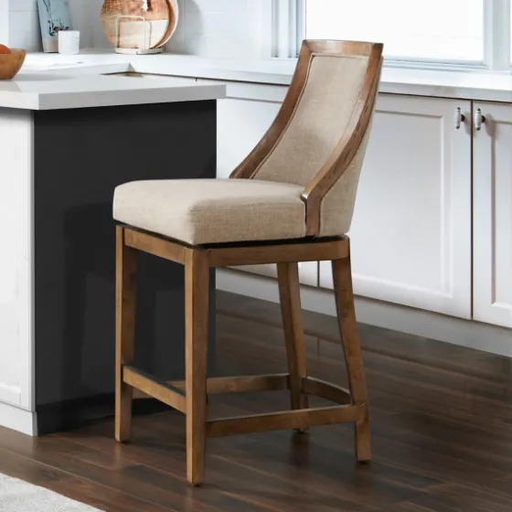 Sandy Beige Swivel Square Counter Stool-Kirkland's Home Cheap
