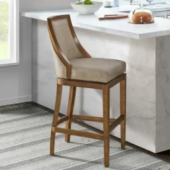 Sandy Beige Swivel Square Bar Stool-Kirkland's Home Cheap