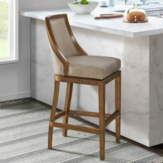 Sandy Beige Swivel Square Bar Stool-Kirkland's Home Cheap